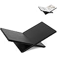 PUERSI Open Display Stand, Wooden Large Book Holder, Coffee Table Stand, Wood Easel for Magazine, Art, Cook Book, Bible, Quran - Black