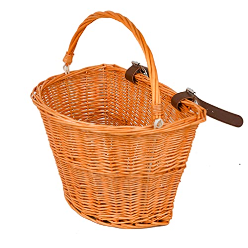Bike Baskets for Women Front Handlebar Wicker Bike Cargo Basket D