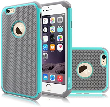 iPhone 6s Case, Milocos [Tmajor Series] Shock Absorbing Hybrid Best Impact Defender Rugged Slim Cover Shell w/ Plastic Outer &amp; Rubber Silicone Inner for iPhone 6 and 6s (4.7 inch) [Turquoise/Grey]