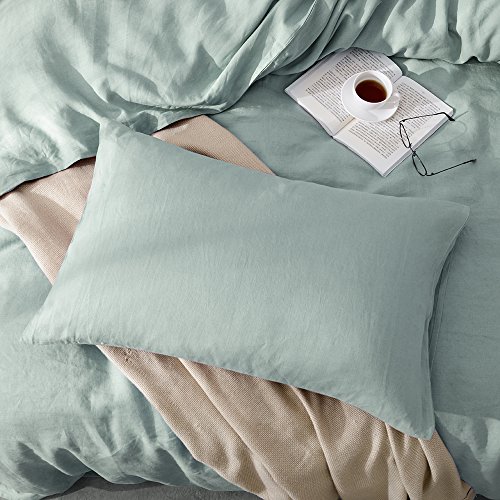 Lausonhouse Luxurious 100% Pure French Linen Sheet Set,Deep Pocket,4 Pieces Bedding Set- Queen