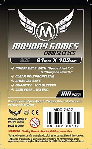 Mayday 100 Space Alert & Dungeon Petz Card Sleeves, 100 Pieces Each