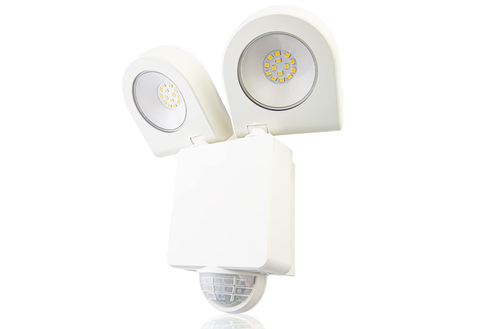 HUBER LED Spotlight with Motion Sensor 180° 18 W, 2400 lm, Matrix Lenses and Range Limiting, Wall Mounting, IP65, White