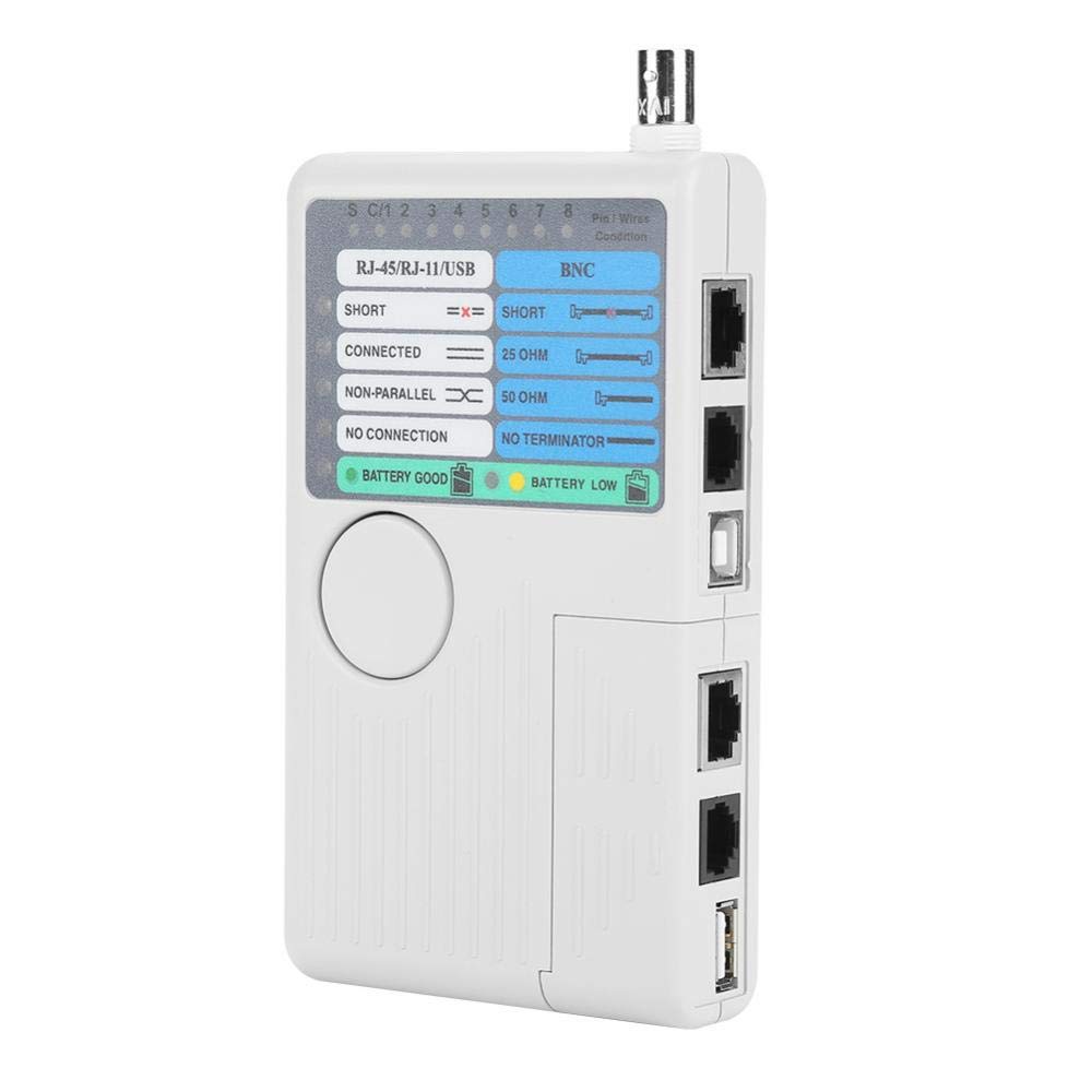Oumefar 4 in 1 Portable RJ11 RJ45 USB BNC LAN Network Cable Tester Remote Networking Tool Network Phone Cable Tester for UTP STP Cables Tracker(No Batteries Included)