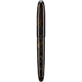 Asvine C80 Fountain Pen #8 Extra Fine Nib Large Handcraft Pen with Converter Pen Box Collection Set (Brown Gold)