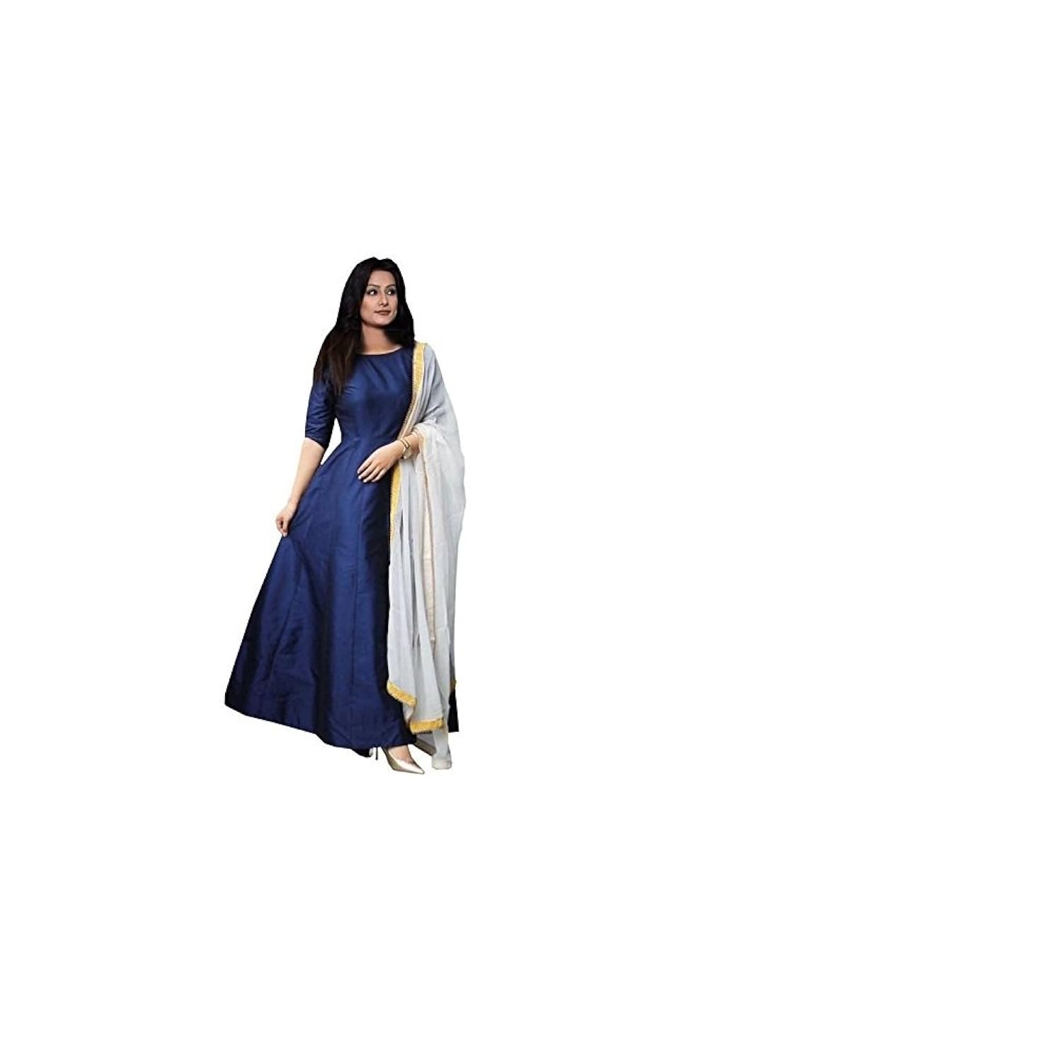 infotech women's tapeta silk anarkali fancy gown (full stiched)