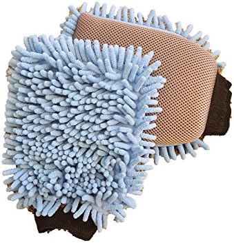 Washable Microfiber Chenille Scrubber Mitt. Super Soft, Absorbent, Safe on all Paint Surfaces, Glass Metal