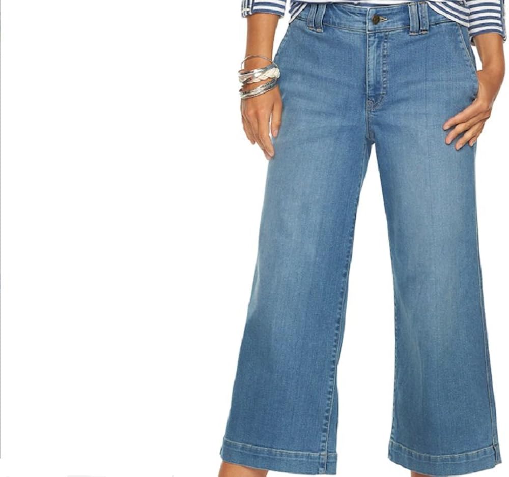 chaps wide leg crop jeans