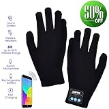 Bluetooth Gloves, Wireless Gloves Winter, Touch Screen Gloves Men Women for Outdoor Sports,Calling,Listening, Christmas Gifts Women Men (black)