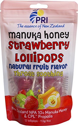 Pacific Resources Children's Strawberry and Manuka Honey Lollipops, 12 Pack Pacific Resources Children's Strawberry and Manuka Honey Lollipops, 12 Pack