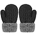 Winter Mitten Gloves For Baby Kids Toddler Infant Newborn, Cute Warm Fleece Lined Knit Thick Thermal Gloves For Boys Girls (Black&Gray)