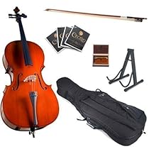 Cecilio CCO-100 Student Cello with Soft Case, Stand, Bow, Rosin, Bridge and Extra Set of Strings, Size 4/4 (Full Size)
