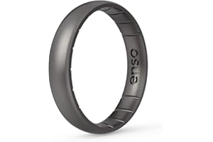 Enso Rings Thin Elements Silicone Ring Infused with Precious Elements – Stackable Wedding Engagement Band – 4.3mm Wide, 1.75mm Thick