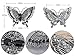 Alilang Antique Inspire Grey Silvery Tone Crystal Rhinestones Butterfly Pin Brooch