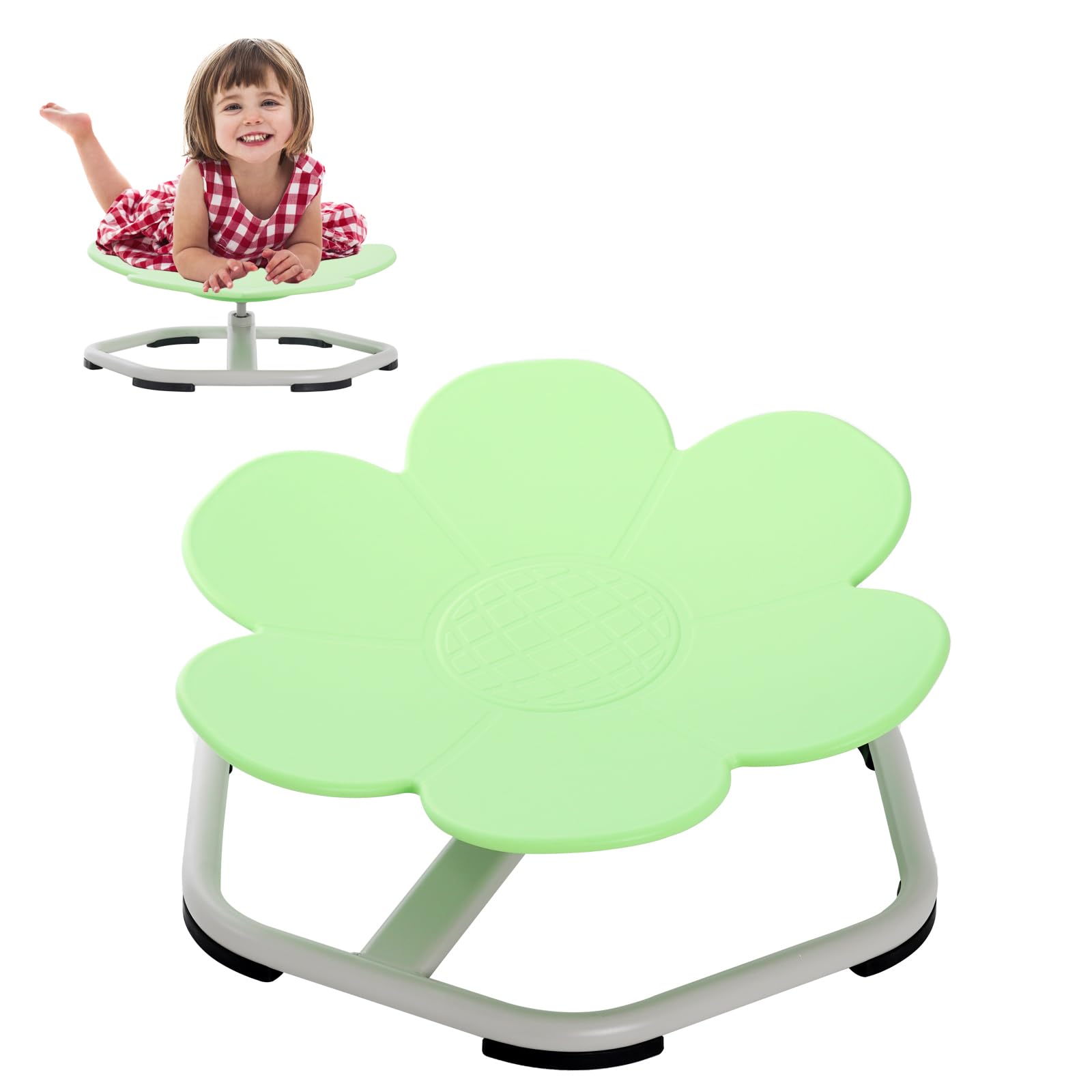 Yosamy Sensory Spinning Chair for Autism & ADHD 3-8 Years - 60KG Load Sit and Spin, 360Β° Silent Vestibular Training Sensory Equipment (Green)