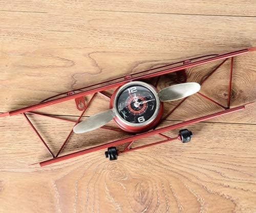 ArryJing Creative Retro Airplane Wall Clock Home Wall Wall Decoration Electronic Clock Wrought Iron Decorative Clock