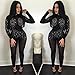 Joseph Costume Women's Sexy Mesh See Through Rhinestone Bodycon Clubwear Jumpsuit Romper Black XL