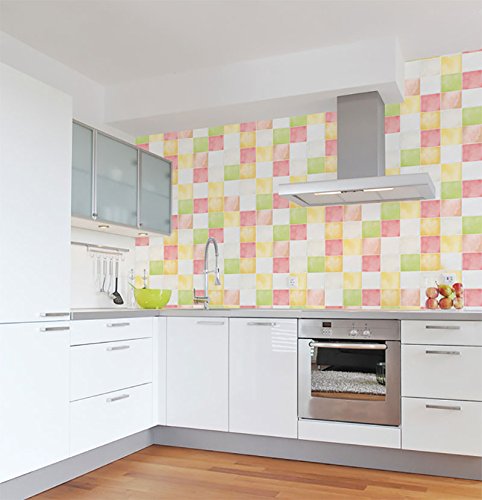 wallstickery Paper prepasted Wallpaper for Wall Stickers self Adhesive Removable Peel and Stick Tile Pattern Design DIY Interior Decorating Home Kitchen Bedroom WS-HWP-21624 1.64 ft by 9.84 ft