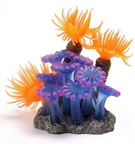 New Orange Resin Coral Aquarium Fish Tank Landscape Decoration Glow Simulation Animal Plants Ornament no.01