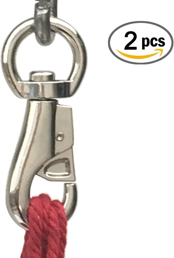 2 PCS Hammock Hanging Chair Swivel Hook Snap for Slings with Carabiner Hooks - Heavy Duty 700 Lb Capacity Per Hook