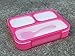 Lunch Box Bento Box - Fashion Rectangle Grid Lea-proof Food Container for Adults & Kids - 1000 ml 3 or 4 Compartments with a Spoon - BPA-free Microwave-safe Boxes (Red)