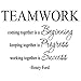 VWAQ- Teamwork Coming Together is A Beginning, Henry Ford Quote Vinyl Decal Home and Office Wall Decor -18097