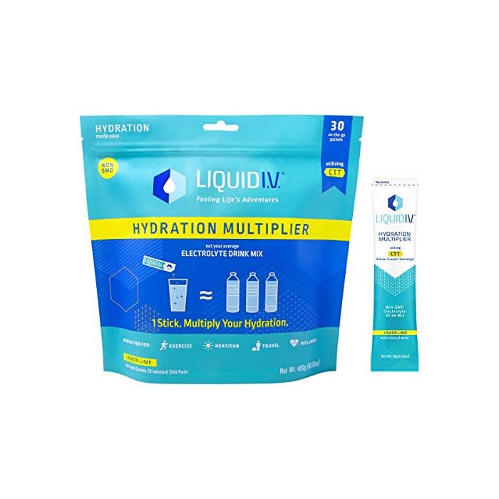 Liquid I.V. Hydration Multiplier, Electrolyte Drink Mix – 8 Count Box (Lemon Lime)
