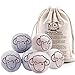 NuVur All Natural Wool Dryer Balls Organic Fabric Softener Laundry - 6 Pack XL - Reusable Reduce Wrinkle Quicker Drying Time Anti-Static Large Clothes Drying Ball (3 Grey 3 White)