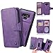 CORNMI Note 9 Wallet Case, Mirror 13 Card Holders Crossbody Wrist Strap kickstand Detachable Purse Leather Folio Zipper Pocket Flip protective Cover for N9 Purple