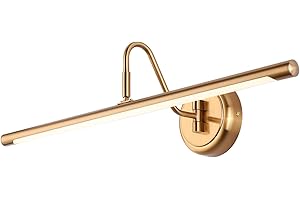 JOOSENLUX Dimmable Led Picture Lights 24.4'' Brass Golden-Like Hard-Wired Display Lighting for Paintings with Swing Arm Wall Mount Brief Metal Artwork Hallway Sconce Lamps 14W Warm White 3000K