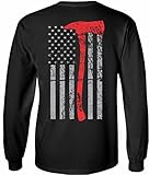 Patriot Apparel Axe Flag Thin Red Line T-Shirt Long Sleeve Tee LS