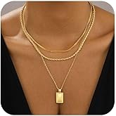 BBV Layered Gold Necklaces for Women Stackable Dainty 14K Gold Plated Silver Chain Necklace Layering Cute Fashion Pendant Choker Necklaces Trendy Jewelry Set Gifts for Women