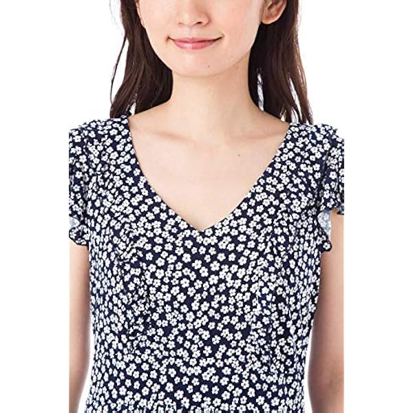 Fas ファス Fas ワンピース T1 T2 T3サイズ 半袖 Vネック 膝丈 ワンピース 上品 大きい