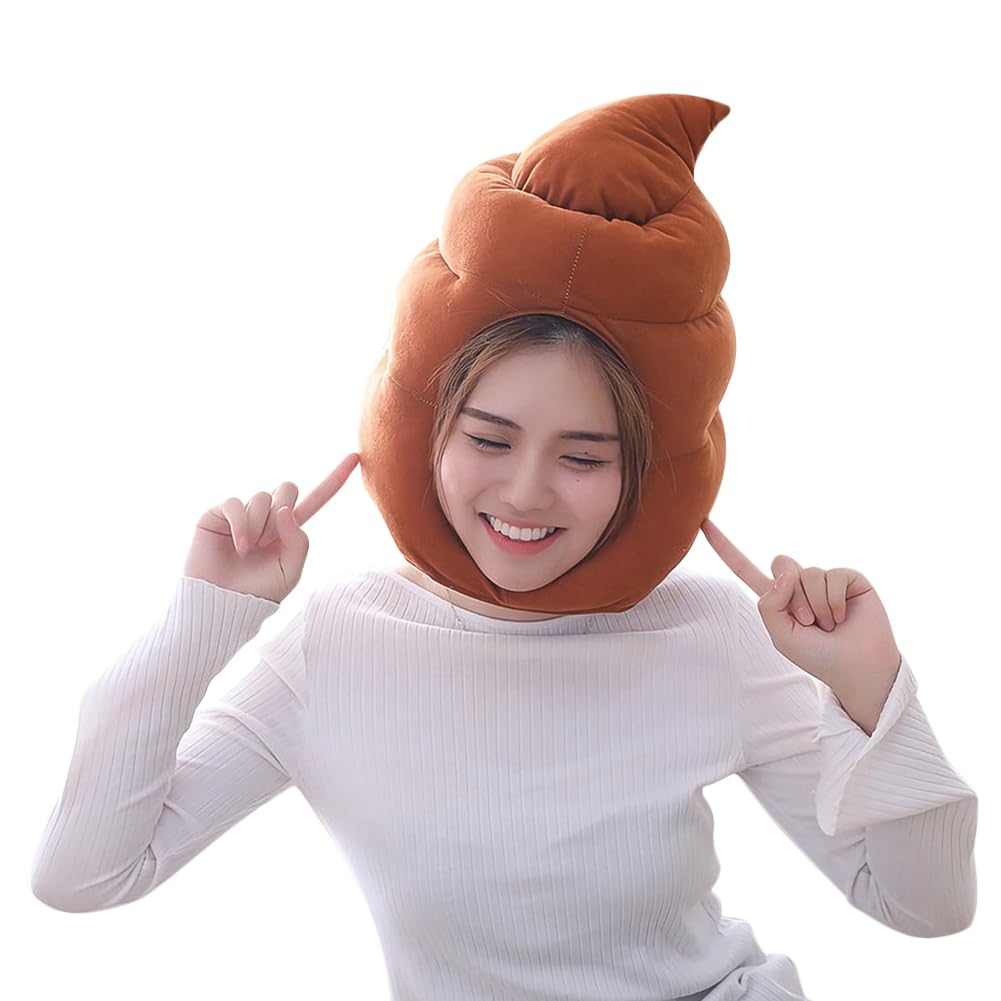 SIQITECHUK Novelty Poop Hat Funny Party Hat Soft Plush Poop Headgear Costume Party Decoration Headwear for Adult Teen Halloween Christmas Fancy Dress Cosplay Accessory Photoshoot Stage Performances