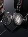 Mudder Steampunk Blue Hands Scale Mechanical Skeleton Pocket Watch