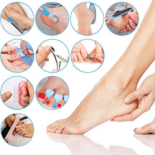 20 in 1 Professional Pedicure Tools Set, Foot Care Pedicure Kit Stainless Steel Foot Rasp Foot Dead Skin Remover Pedicure Kit for Men Women