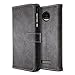 B BELK Motorola Moto Z Play Droid Case, Retro Vintage Leather Wallet Case for Motorola Moto Z Play Droid 2016, Classic Magnetic Snap Folio Flip Card Cover with Stand Function - Grey