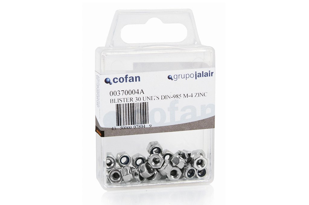 CoFan 00370008 A – Pack of 4 Hex Nut autoblocante