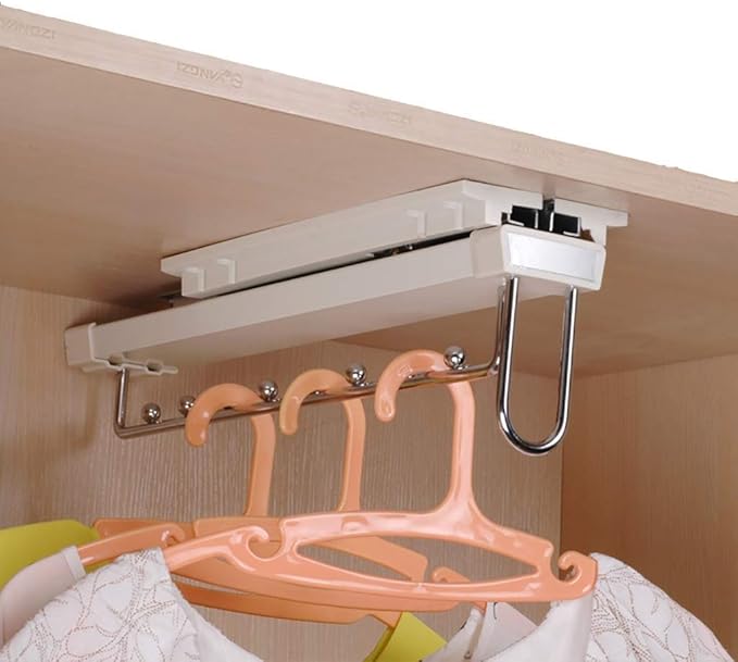 BGH Pull Out Clothes Hanger Rail Wardrobe Sliding Rail with