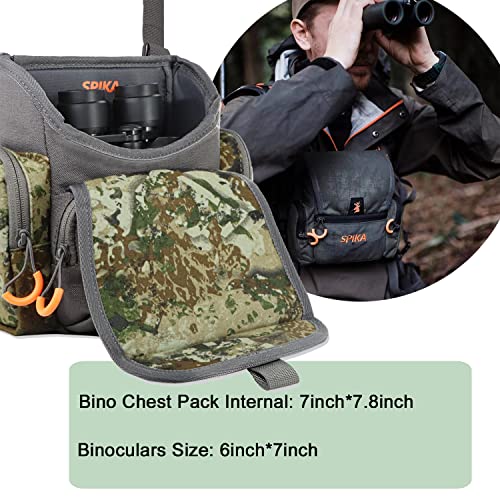 SPIKA Binocular Harness Chest Pack, Camo Bino Case with Rangefinder