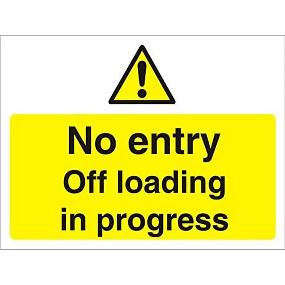 Seco No Entry Off Loading in Progress Sign, 400mm x 300mm - 3mm Foam PVC