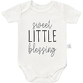 RETKCUL Sweet Little Blessing Bodysuit, Little Brother Newborn Outfit, Pregnancy Announcement for Grandparents 0-24 Months