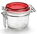 Bormioli Rocco Fido Round Jar with Red Lid, 4.25 Ounce, Set of 2