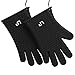LP Silicone Heat Resistant Grilling BBQ Gloves (Pair) for Cooking Camping Baking Smoking Potholder Fireplace Black