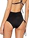CENG MAU Swimwear Women Retro Brazilian Lace up Ruched Cheeky Tie Sides Swimsuit High Waisted Bikini Bottom