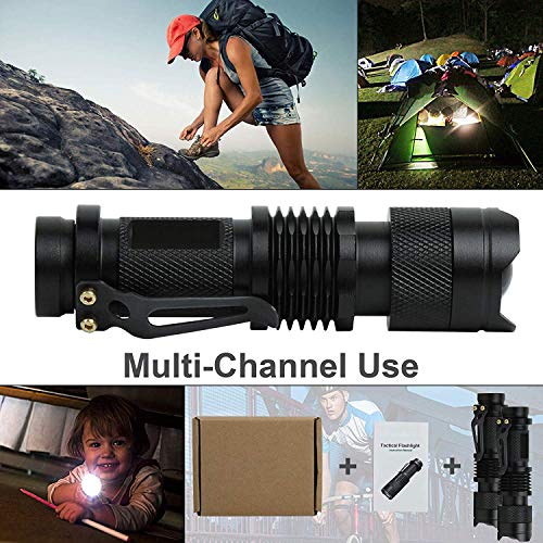LED Torch Flashlight, 1000 Lumen Professional Portable Handheld Mini LED Flashlight, 5 Light Modes, IP55 Water-Resistant,Zoomable Rechargeable Batteries Includedlight for Camping Outdoor (2Pack) - Thumbnail 7
