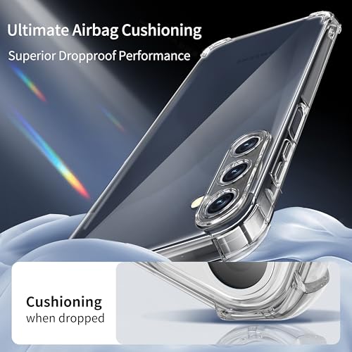 Tentoki for Samsung A16 Phone Case, Samsung Galaxy A16 case and 2 Screen Protector, Clear Soft TPU Cover, Shockproof Protective, Prevents Yellowing, Ultra-Slim, Transparent