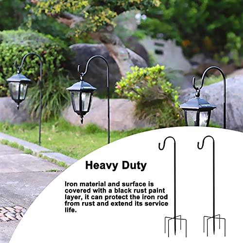 IronBuddy 2 Pack Shepherds Hook 47 Inch Tall Heavy Duty Outdoor Plant