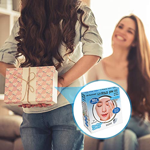 10X Magnifying Makeup Mirror, LED Mirror Adjustable Flexible Gooseneck & Locking Suction Cosmetic Mirror, Magnification Mirrors, 360° Swivel Wall Mirror, Vanity Mirror For Home Bathroom