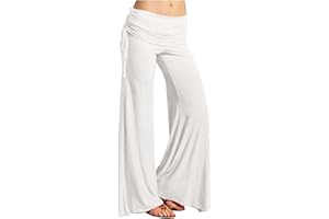 FLEKMANART Women's Summer Vintage Print Wide Leg Pants Casual Flared Drawstring Trousers Elastic High Waist Palazzo Pants