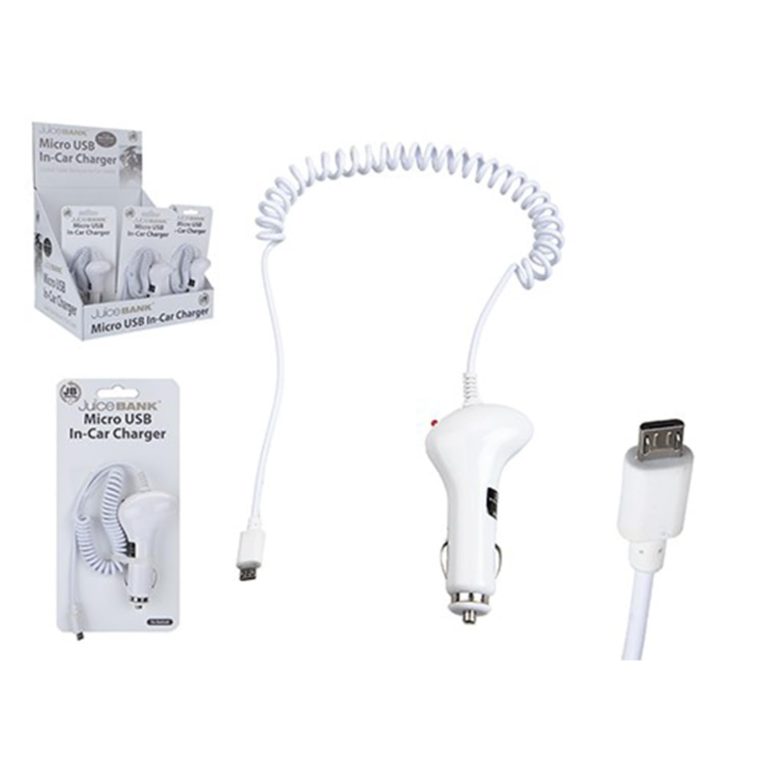 Compact & Efficient White Micro Usb In Car Charger - (1 Pc.) - Sleek Design - Ideal Travel Companion
